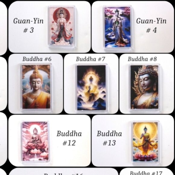 Acrylic Fridge Magnets Buddha Guan‑Yin Dragon Tara Spiritual Decor Gift Handmade - Picture 3 of 6